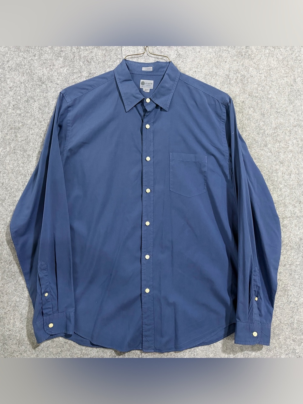 J. Crew Navy Blue Long-Sleeve Button-Up Dress Shirt